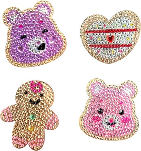 StickerBeans® "The Original Rhinestone Sticker" - مجموعة روح البيضاء (2 "× 2" ، 4 عبوات) - ظهور لامع ، لاصق - تجميع ، تداول ، هدية - تزيين الكمبيوتر المحمول ، الهاتف ، زجاجة الماء - الأطفال المراهقين البالغين in Kuwait