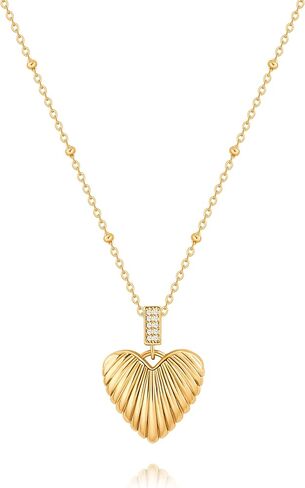 PERNNLA PEARL الهلال القمر ونجمة قلادة قلادة للنساء لذيذ الأفعى قلادة القلب الصغير 18K سلسلة الذهب لذيذ مايكرو مطعمة الزركون قلادة بسيطة قلادة للنساء in Kuwait