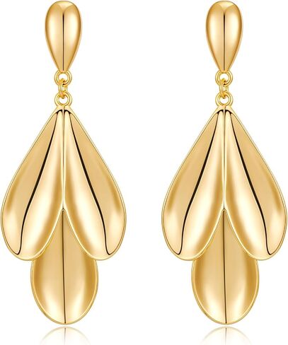 Gold Drop Dangle Earrings for Women Gold Coin Dangle Drop Earrings for Fashion Modern Jewelry in Saudi Arabia