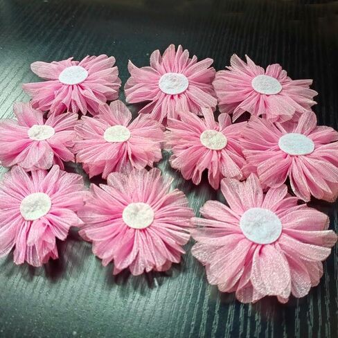 Fabric Handmade 3D Small Flower Clothing Dance Decoration Flower/Breast Flower/Headwear/Hair Card Material/Sweater Shoe Flower (wathet) in Kuwait