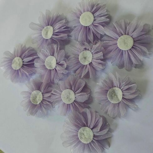 Fabric Handmade 3D Small Flower Clothing Dance Decoration Flower/Breast Flower/Headwear/Hair Card Material/Sweater Shoe Flower (wathet) in Kuwait