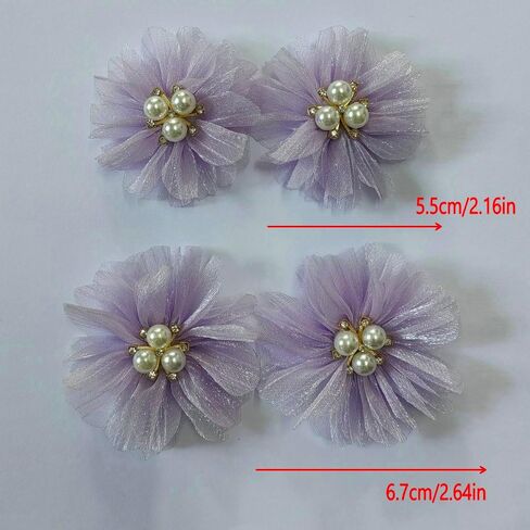 Fabric Handmade 3D Small Flower Clothing Dance Decoration Flower/Breast Flower/Headwear/Hair Card Material/Sweater Shoe Flower (wathet) in Kuwait