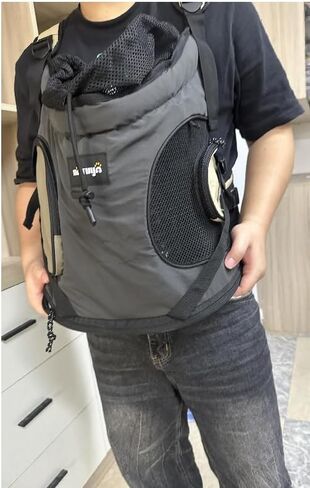 NATUYA Dog Front Carrier, Pet Carrier Front-Pack for Small Dog Puppy Cat, Travel Hiking Waterproof Lightweight Pet Bag, Padded Bottom Mat & Zip Pockets (Cream) in Kuwait