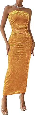 BTFBM Women's Summer Maxi Tube Dress Strapless Side Slit Long Floral Bodycon Dress Elegant Party Cocktail Dresses in Kuwait