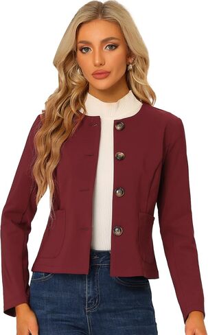 Allegra K Women's Fall Casual Jacket Elegant Button Front Work Office Blazer in Saudi Arabia