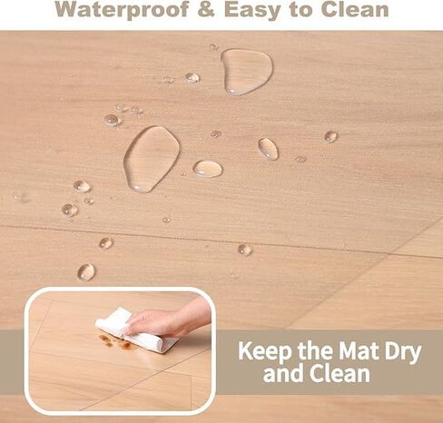 30" x 48" Waterproof Chair Mat for Hardwood, Office Chair Mat for Rolling Chair, Desk Chair Mat for Hardwood Floor, Floor Mat for Home Office, Anti-Slip PVC Floor Protector for Gaming Room in Kuwait
