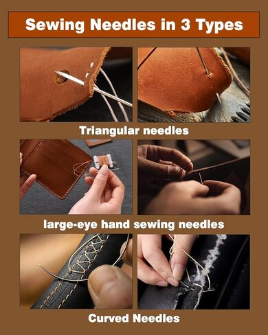FOUSNOW 19 Pcs Hand Sewing Needles Kit, Assorted Sewing Needles with Wooden Sewing Needles Cushion, Needle Threaders for Hand Sewing, 3 Sizes Hand Stitching Needles for Sewing Repairing Craft in Kuwait