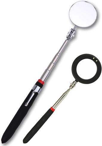 Telescoping Inspection circular 360 Mirror with 2 LED Light mirror and mirror on a stick and Extendable Mechanic Tool for Automotive Flexible circular Mirror Diabetic Mirror for feet in Saudi Arabia