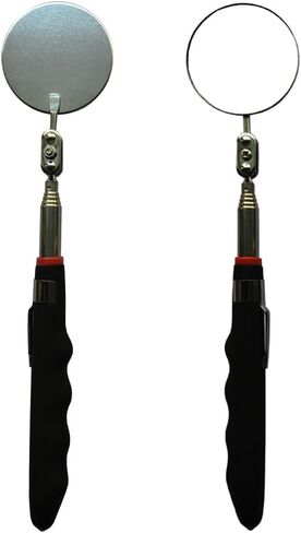 Telescoping Inspection circular 360 Mirror with 2 LED Light mirror and mirror on a stick and Extendable Mechanic Tool for Automotive Flexible circular Mirror Diabetic Mirror for feet in Saudi Arabia