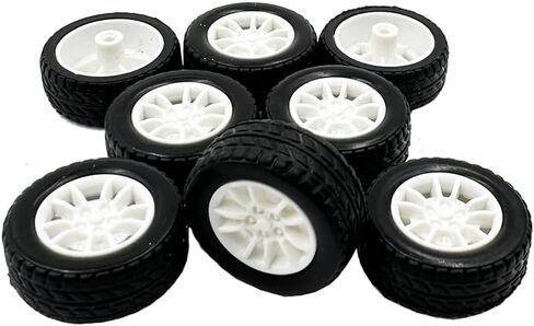 8 PCS Toy Car Wheels 30 مم إطارات مطاطية لـ RC Car RC Car DIY Model (2 × 30 مم) in Kuwait