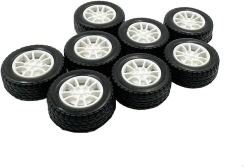 8 PCS Toy Car Wheels 30 مم إطارات مطاطية لـ RC Car RC Car DIY Model (2 × 30 مم) in Kuwait