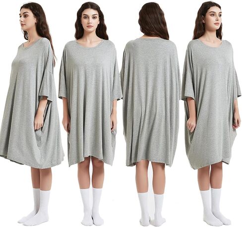 THREENTDAY Oversized Sleepshirts for Women, Sleep Tee Dress with Pockets Loose Nightgown for Spring Summer in Kuwait