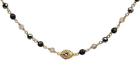 KARMA AND LUCK - Divine Happiness - Women's Genuine Citrine Labradorite Moonstone 18K Gold Plated Brass Evil Eye Wrap Bracelet. Length: 19" to 22". Protection Wrap Bracelet, Ready to Gift for Her. in Saudi Arabia