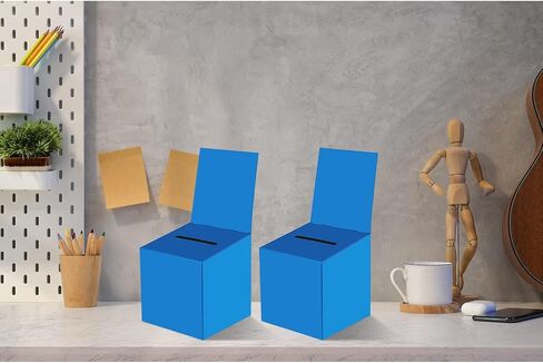 24 PCS Raffle Boxes Cortboard Box مع فتحة للتذاكر ورأس قابلة للإزالة ، 6 × 6 × 6 بوصة مربع مربع التبرع صندوق التبرع لجمع مسابقة تصويت بطاقة العمل (Black ، 24 PCS) in Kuwait