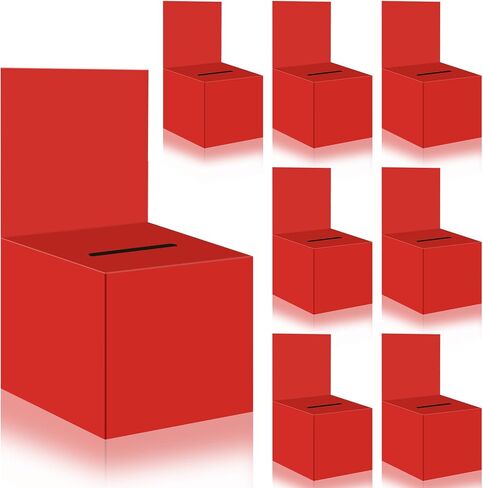24 PCS Raffle Boxes Cortboard Box مع فتحة للتذاكر ورأس قابلة للإزالة ، 6 × 6 × 6 بوصة مربع مربع التبرع صندوق التبرع لجمع مسابقة تصويت بطاقة العمل (Black ، 24 PCS) in Kuwait