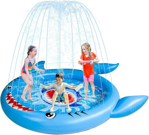 Sprinkler for Kids ، Plash Pad for Kids ، Plash Pad for Dogs ، نافورة قابلة للنفخ تلعب ألعابًا رائعة في الصيف ، وسادة رش الصواريخ 68 بوصة. in Kuwait