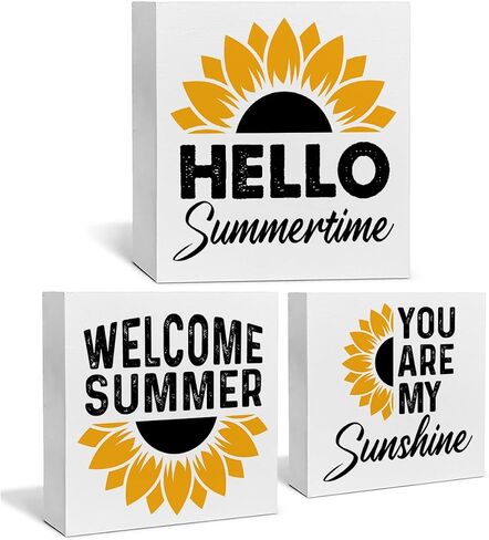 Summer Decor for Home Farmhouse Summer Vibe Tiered Tray Decor 3 Pcs Decorative Wood Box Signs Table Desk Shelf Decoration in Saudi Arabia