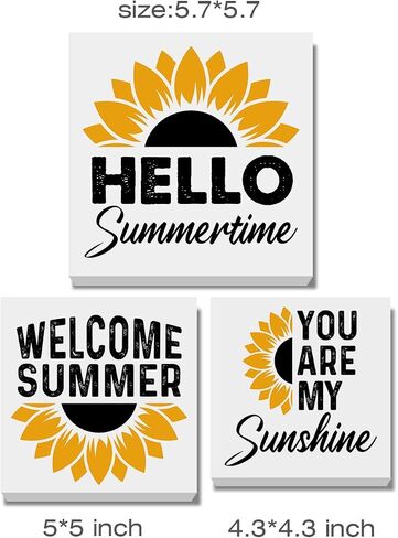 Summer Decor for Home Farmhouse Summer Vibe Tiered Tray Decor 3 Pcs Decorative Wood Box Signs Table Desk Shelf Decoration in Saudi Arabia