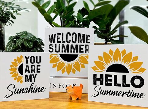 Summer Decor for Home Farmhouse Summer Vibe Tiered Tray Decor 3 Pcs Decorative Wood Box Signs Table Desk Shelf Decoration in Saudi Arabia