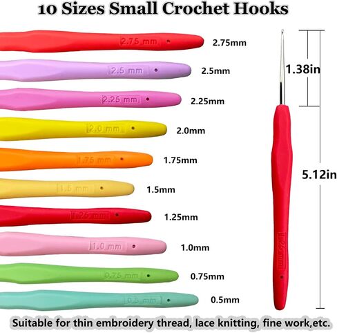 Hobekoee 22 Sizes Crochet Hooks Set with Sky Blue Case,0.5mm-10mm Ergonomic Soft Handle Crochet Hook Needles Set for Arthritic Hands,Complete Crochet Set in Kuwait