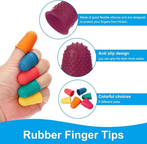 Patikil Rubber Finger Tips ، 15 عبوة سيليكون إبهام أصابع الإصبع ، تُسهيل الأصابع ، يغطي منصات الحراسة قبضة خياطة للمكتب ، وحجم البرتقال S. in Kuwait