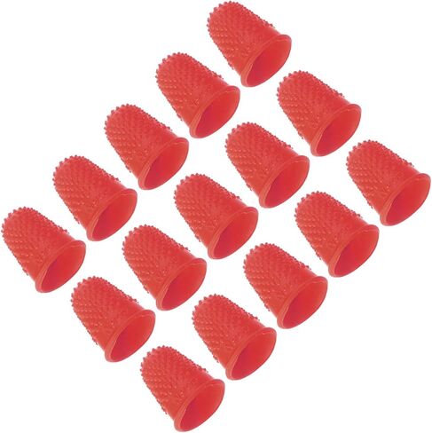 Patikil Rubber Finger Tips ، 15 عبوة سيليكون إبهام أصابع الإصبع ، تُسهيل الأصابع ، يغطي منصات الحراسة قبضة خياطة للمكتب ، وحجم البرتقال S. in Kuwait