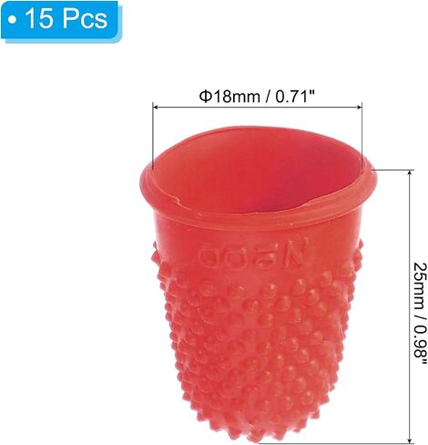 Patikil Rubber Finger Tips ، 15 عبوة سيليكون إبهام أصابع الإصبع ، تُسهيل الأصابع ، يغطي منصات الحراسة قبضة خياطة للمكتب ، وحجم البرتقال S. in Kuwait