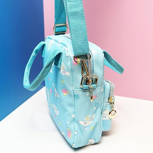Kawaii Kitty Friends PU Crossbody Bag with Handles Adjustable Shoulder Strap and Bracelet, Cartoon Handbag with Zipper, Wallet Purse Shoulder Messenger Bag Coin Pouch Accessories for Women Girls in Saudi Arabia