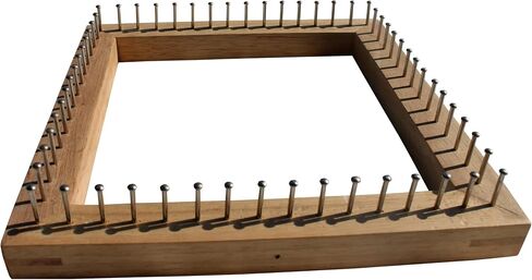 Full Funk Handmade Square Wooden Block Knitting Loom Polished Finish Metal Pegs, 10 inch 16 Rows in Kuwait
