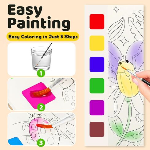 كتاب الرسم المائي ، فوضى ألوان ماء ، تلوين فوضى خالية من الأعمار من 2-4،3-5،6-8 ، فنون السفر والحرف الإبداعية في عيد الفصح في عيد الفصح. in Kuwait