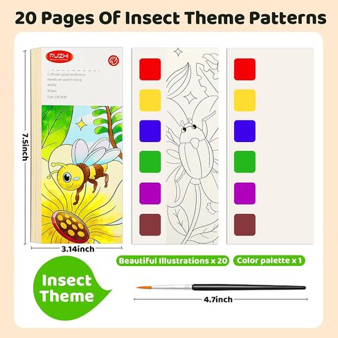 كتاب الرسم المائي ، فوضى ألوان ماء ، تلوين فوضى خالية من الأعمار من 2-4،3-5،6-8 ، فنون السفر والحرف الإبداعية في عيد الفصح في عيد الفصح. in Kuwait