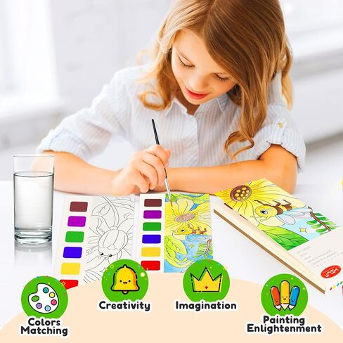 كتاب الرسم المائي ، فوضى ألوان ماء ، تلوين فوضى خالية من الأعمار من 2-4،3-5،6-8 ، فنون السفر والحرف الإبداعية في عيد الفصح في عيد الفصح. in Kuwait