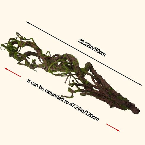 BNOSDM Reptile Bend-A-Branch Vines with Moss Bendable Jungle Climbing Vine Pet Habitat Decor for Bearded Dragons Chameleon Geckos Snakes Lizards Frogs in Kuwait