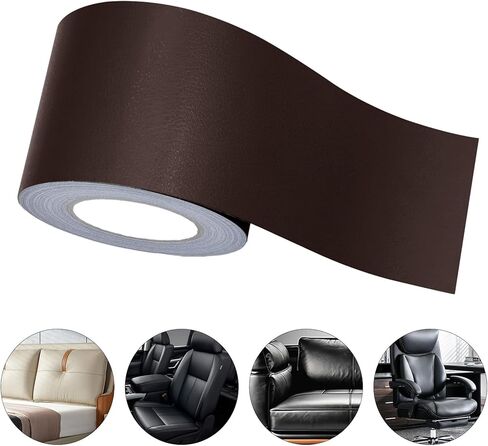 Self Adhesive Leather Repair Patch 16x30 Inch DIY Vinyl Leather Couch Repair Kit for Furniture, Waterproof Leather Repair Tape for Car Seat & Interior, Sofa, Chair, Motorcycle Seat(Coffee,1 Roll) in Kuwait