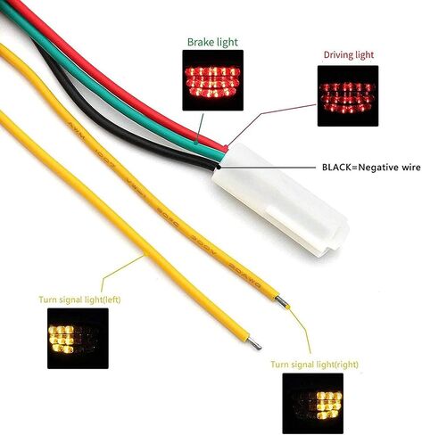 MZS Motorcycle Tail Light, LED Touring Rear Turn Signal Brake Light Integrated Taillight Low Profile Clear Compatible with Sportster Softail Dyna Road King Electra Glide Street Bob Fat Boy Super Ultra in Saudi Arabia