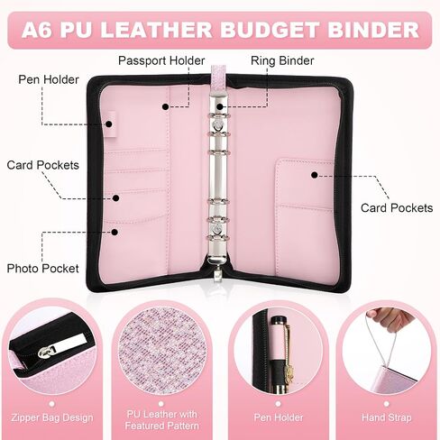TopLive A6 BIDENT Binder مع ZIPPER ، 6 RING RING RINGER BINDER COVER in Kuwait