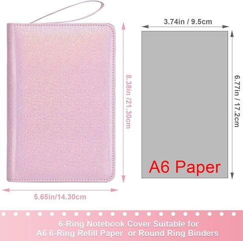 TopLive A6 BIDENT Binder مع ZIPPER ، 6 RING RING RINGER BINDER COVER in Kuwait
