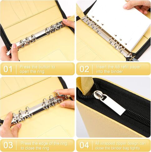 TopLive A6 BIDENT Binder مع ZIPPER ، 6 RING RING RINGER BINDER COVER in Kuwait