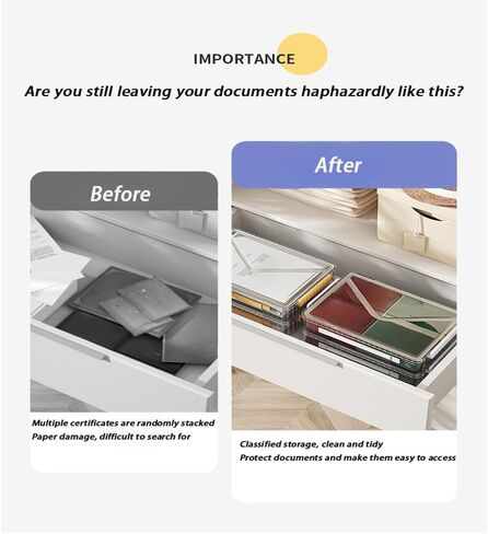 2 حزمة صناديق تخزين ملفات بلاستيكية واضحة مع أغطية مغلقة ، منظم الشهادات الشفافة مع مقبض ، حالة مشروع محمول للأدراج ، مربع ملفات قابلة للتكديس (مزلاج أحمر ، صغير) in Kuwait