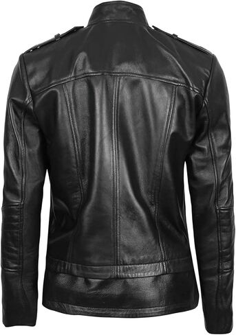 Blingsoul Womens Leather Jacket Motorcycle - Asymmetrical Leather Jackets for Women in Kuwait