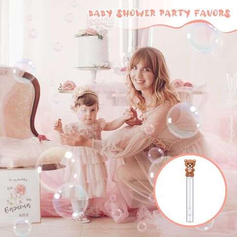 24 Pcs Bear Bubble Wands Bulk Mini Bubble Wands for Baby Shower Boys Baptism Birthday Bear Theme Party Supplies Summer Gift Toys Classroom Prizes in Kuwait