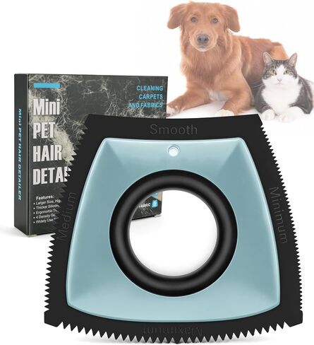 Dog Hair Remover for Car, Pet Hair Removal Tool Mini Reusable, Cat Hair Remover Furniture Dog Hair Remover for Couch Lint Carpet Clothing Bedding Fur Remover Car Detailing Supplies Black in Kuwait