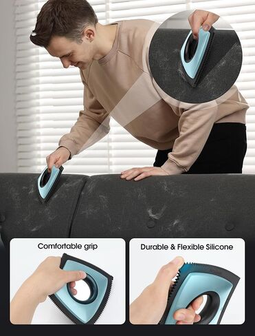 Dog Hair Remover for Car, Pet Hair Removal Tool Mini Reusable, Cat Hair Remover Furniture Dog Hair Remover for Couch Lint Carpet Clothing Bedding Fur Remover Car Detailing Supplies Black in Kuwait