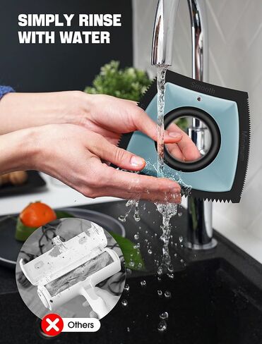 Dog Hair Remover for Car, Pet Hair Removal Tool Mini Reusable, Cat Hair Remover Furniture Dog Hair Remover for Couch Lint Carpet Clothing Bedding Fur Remover Car Detailing Supplies Black in Kuwait