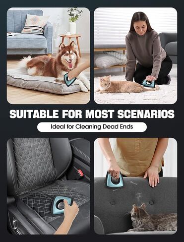 Dog Hair Remover for Car, Pet Hair Removal Tool Mini Reusable, Cat Hair Remover Furniture Dog Hair Remover for Couch Lint Carpet Clothing Bedding Fur Remover Car Detailing Supplies Black in Kuwait