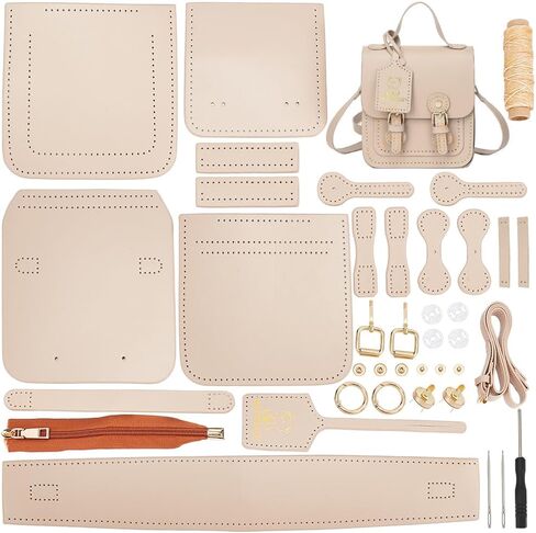 Wadorn DIY Leather Leather Counter Courd Kit ، Pu Crossbody Bag Bag Pattern Materials Kit Handicraft Women Messenger Base Mork in Kuwait