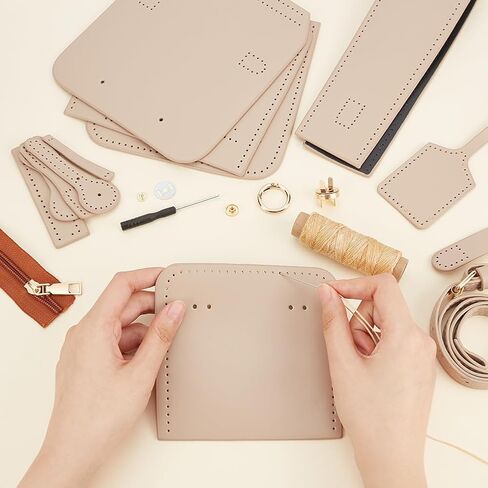 Wadorn DIY Leather Leather Counter Courd Kit ، Pu Crossbody Bag Bag Pattern Materials Kit Handicraft Women Messenger Base Mork in Kuwait
