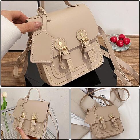 Wadorn DIY Leather Leather Counter Courd Kit ، Pu Crossbody Bag Bag Pattern Materials Kit Handicraft Women Messenger Base Mork in Kuwait