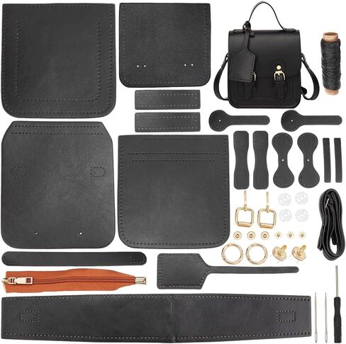 Wadorn DIY Leather Leather Counter Courd Kit ، Pu Crossbody Bag Bag Pattern Materials Kit Handicraft Women Messenger Base Mork in Kuwait
