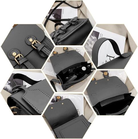 Wadorn DIY Leather Leather Counter Courd Kit ، Pu Crossbody Bag Bag Pattern Materials Kit Handicraft Women Messenger Base Mork in Kuwait